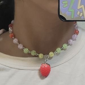 Handmade Strawberry choker necklace